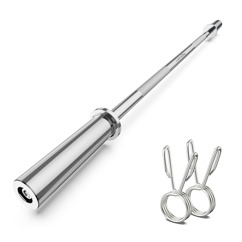 57" Olympic Barbell Bar, 2" Standard Straight Barbell Bars with 2 Spring Collars P210