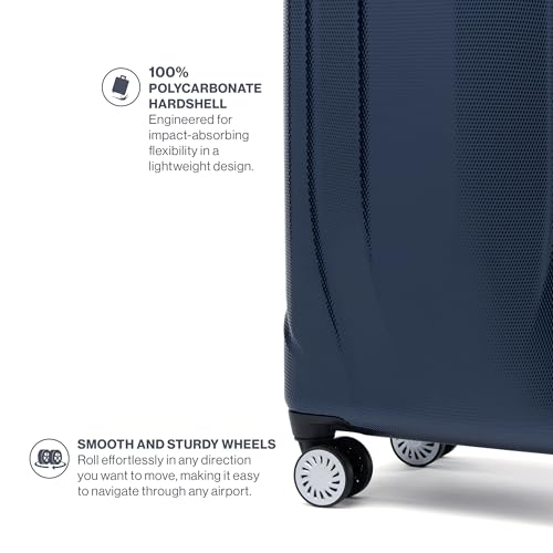 Royal Blue 21 Inch Hardside Expandable Luggage with 8 Spinner Wheels I545