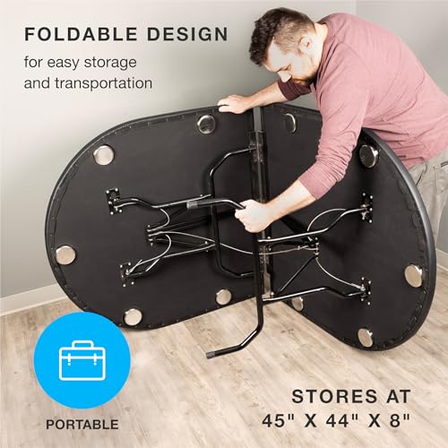 10-Person Foldable Poker Table with Speed Cloth and Stainless Steel Cupholders P80748
