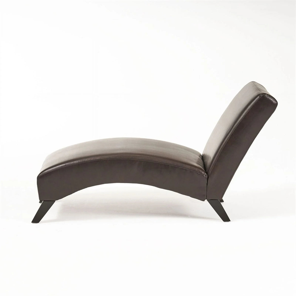 Brown Bonded Faux Leather Chaise Lounge N946