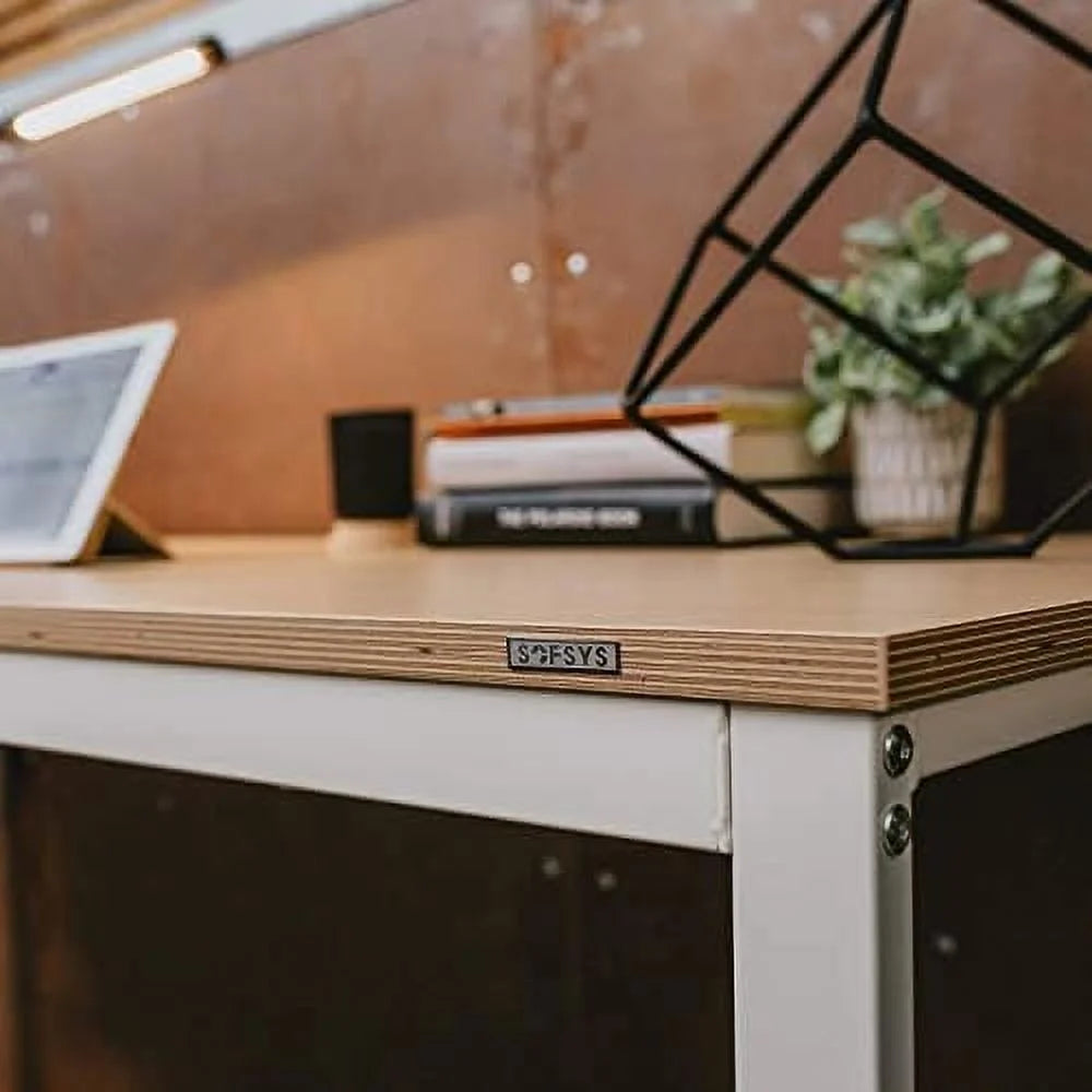 55.1" Computer Writing Desk with Sturdy Metal Frame Z58123
