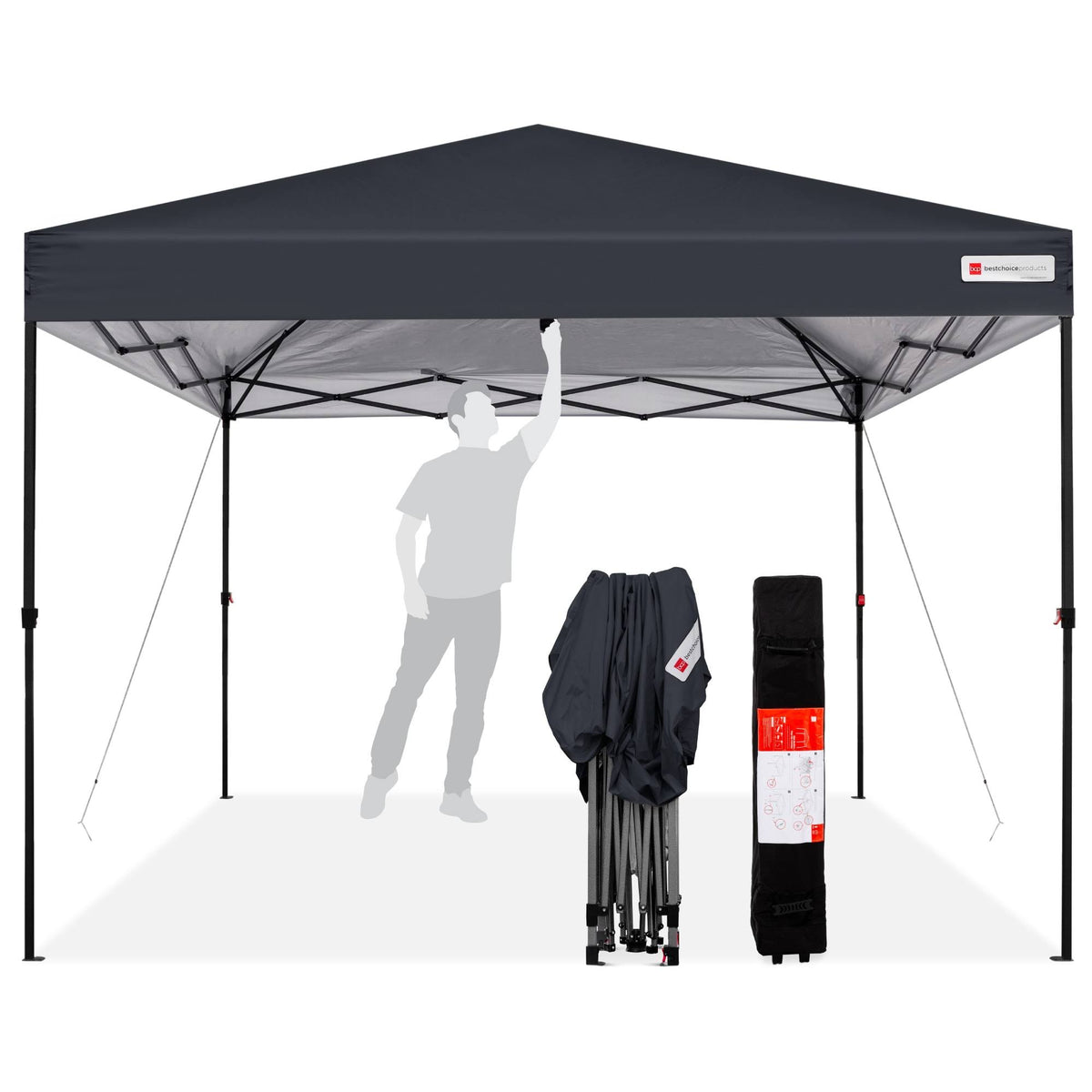 10x10ft Pop Up Canopy Tent with Wheeled Carry Case E8236