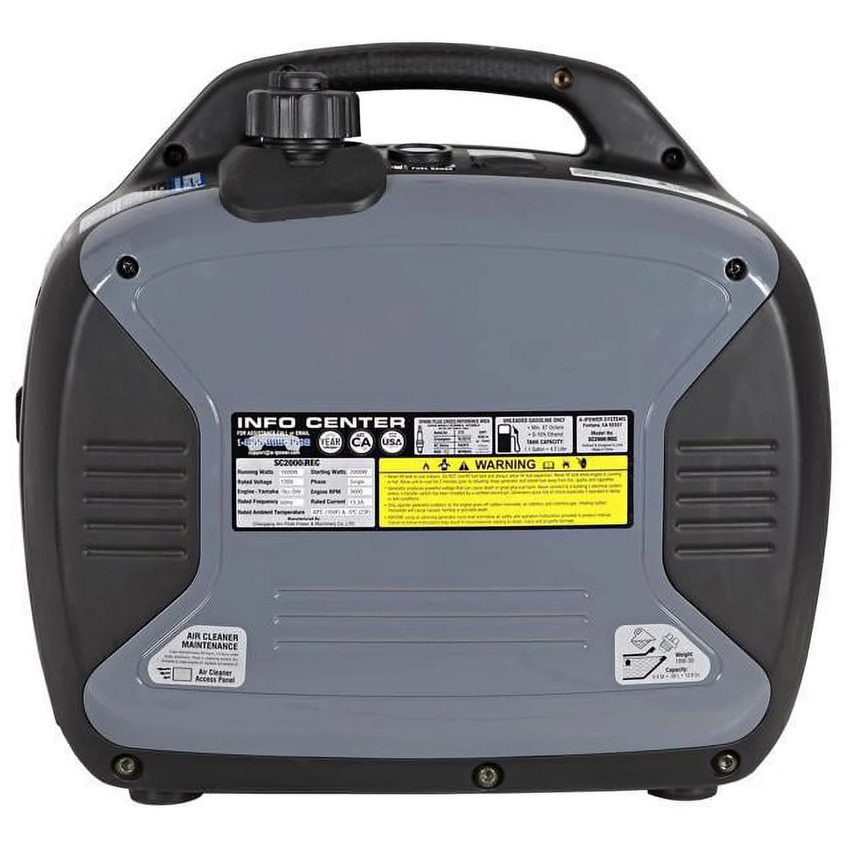 Portable Inverter Generator, 2,000 Watt Starting, 1,600 Watt Running, Gasoline O754758