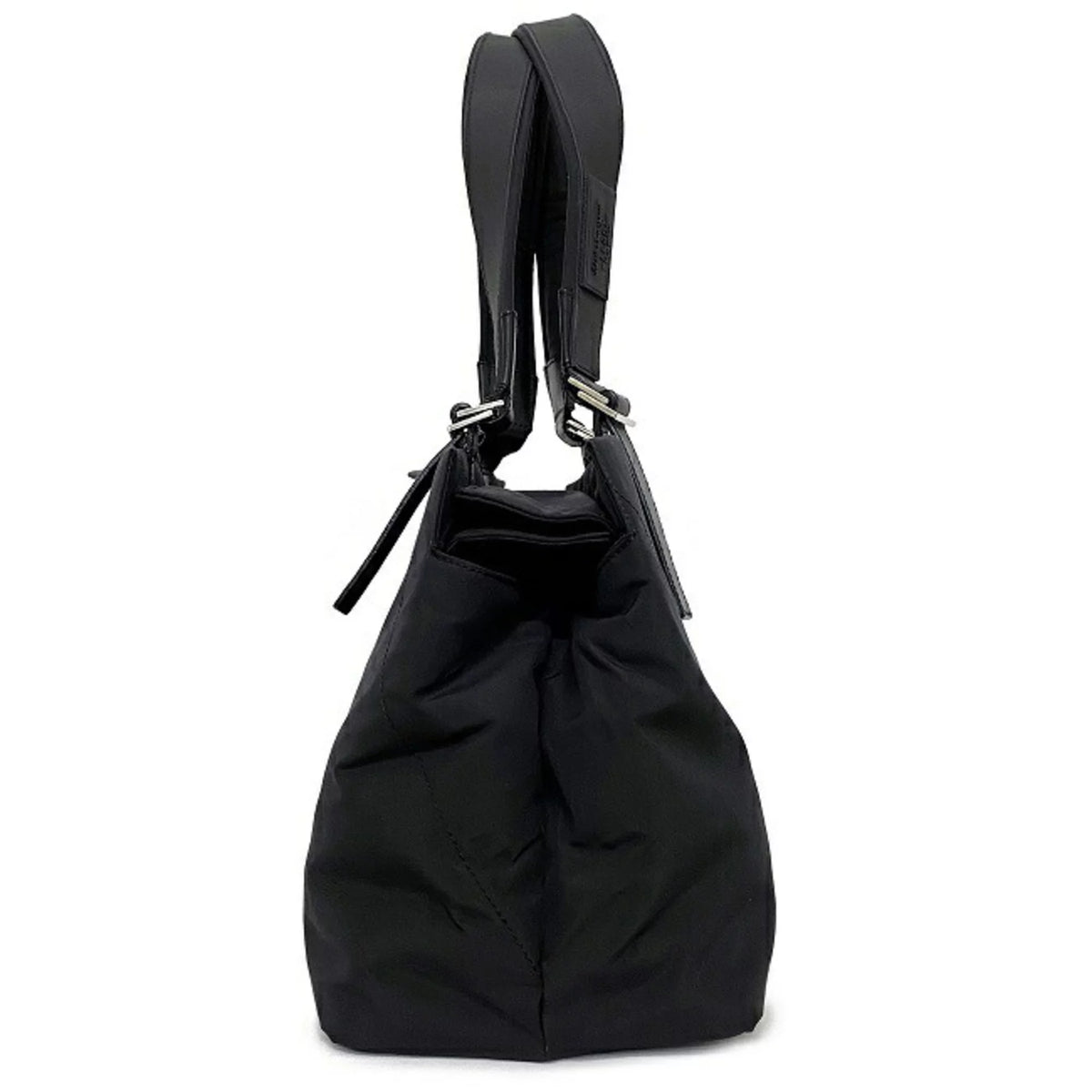Black Nylon Leather Tote Bag A161015