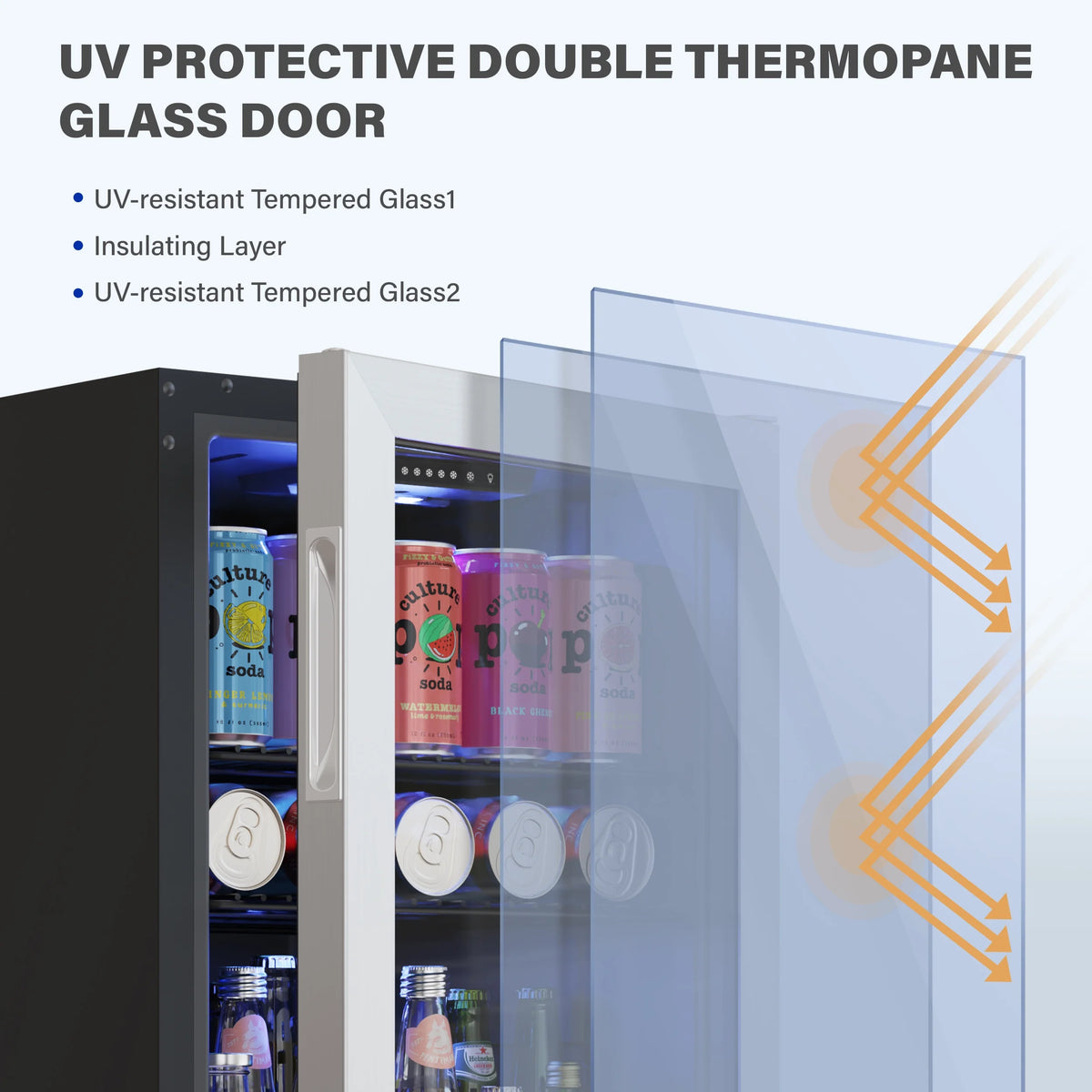 Freestanding Compact Mini Drink Fridge with Glass Door A91749