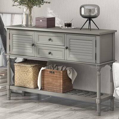 Gray Modern Console Table with 2 Drawers F822872