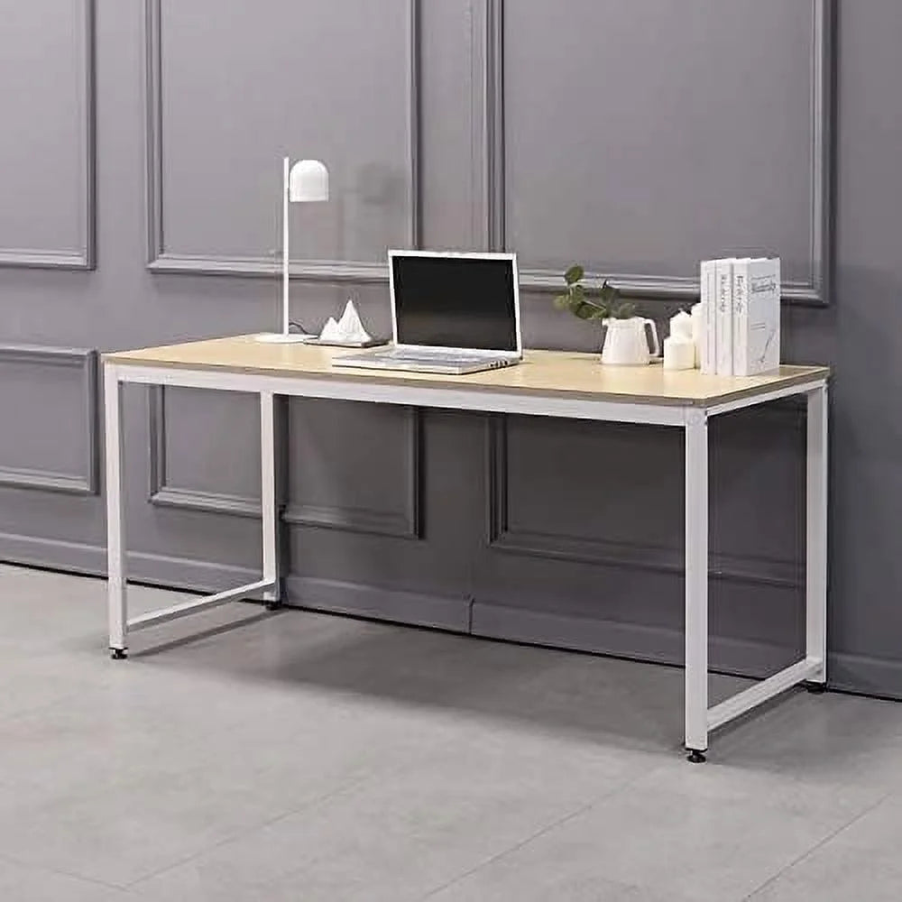 55.1" Computer Writing Desk with Sturdy Metal Frame Z58123