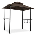 Brown Steel Frame Grill Gazebo with Canopy Y243776