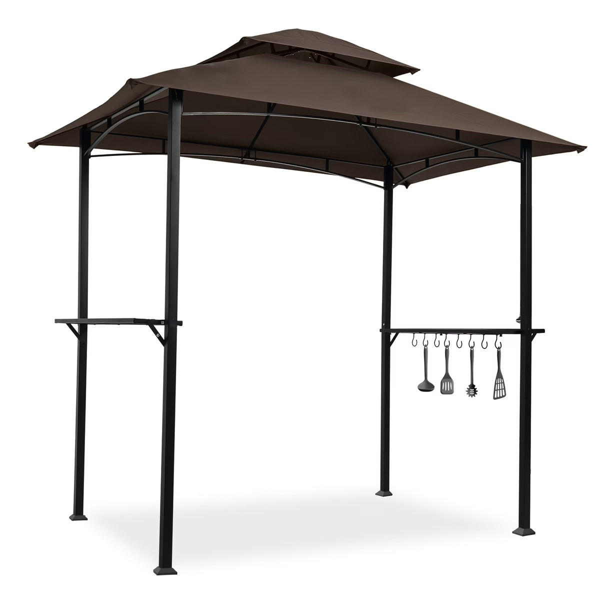 Brown Steel Frame Grill Gazebo with Canopy Y243776