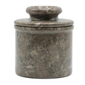 White Marble Butter Crock with Lid N26356