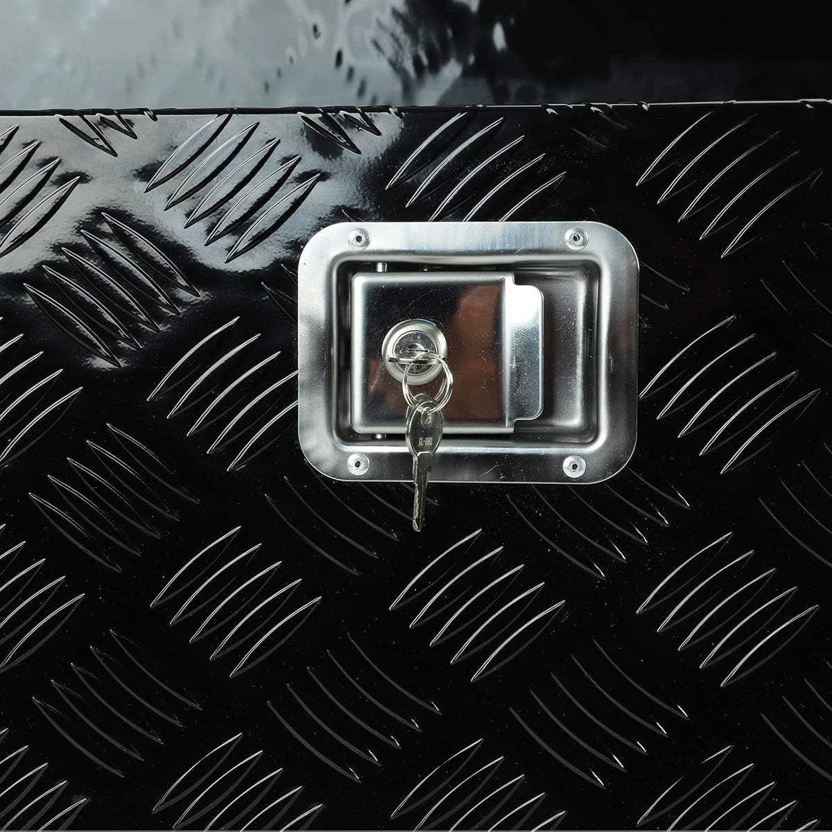 Black Aluminum Truck Bed Tool Box with Lock & Keys N886