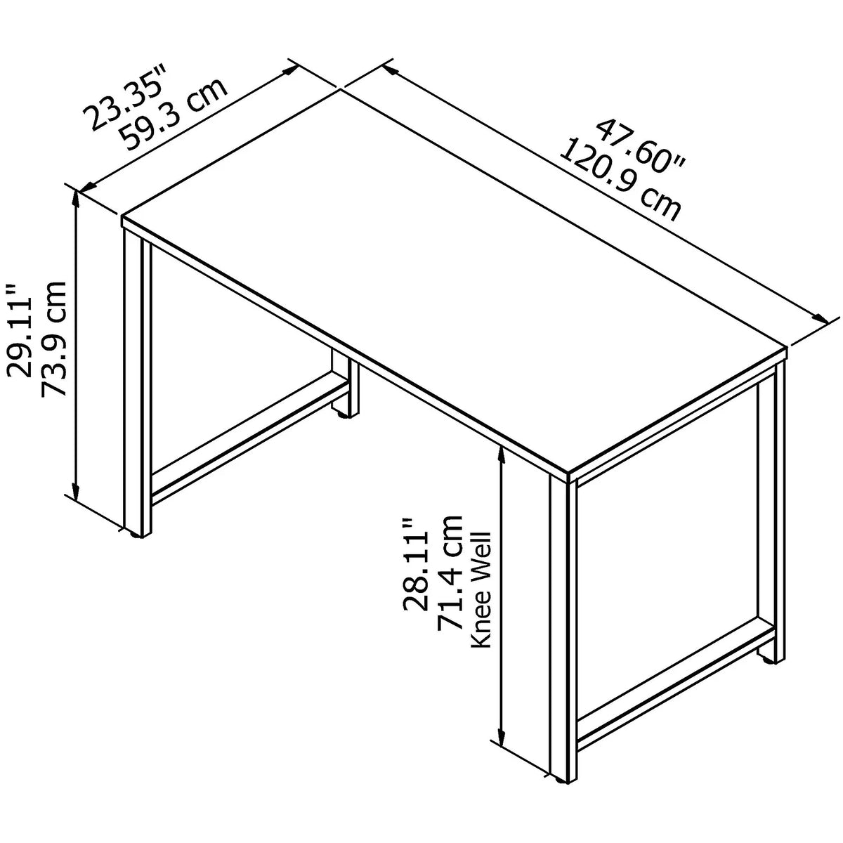 48W x 24D Table Desk in White C507932