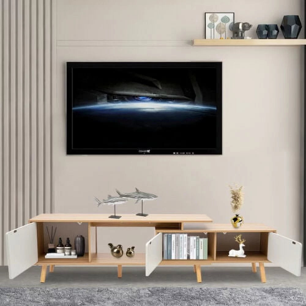White Solid Wood TV Stand C1995