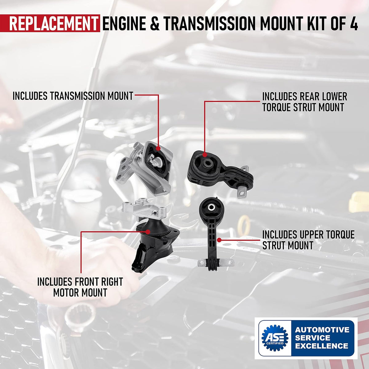 Engine and Transmission Mount Set of 4 Y32467