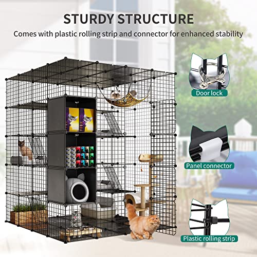 Large Cat Cage with Roof Hammock Platforms B143