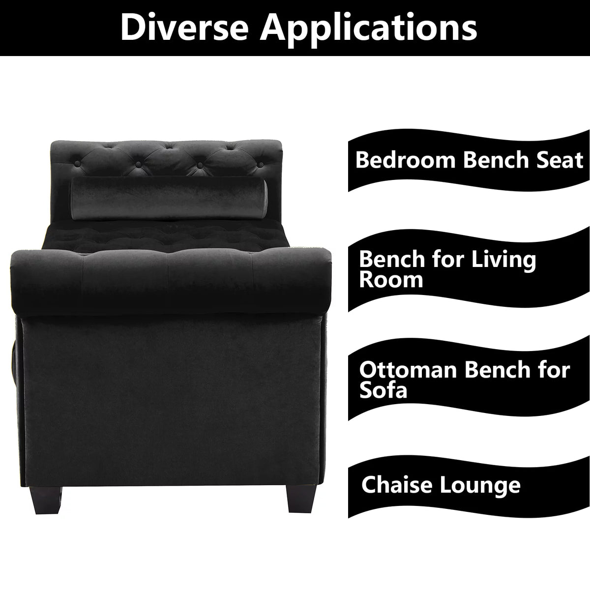 82 Inch Button Tufted Velvet Bench I433