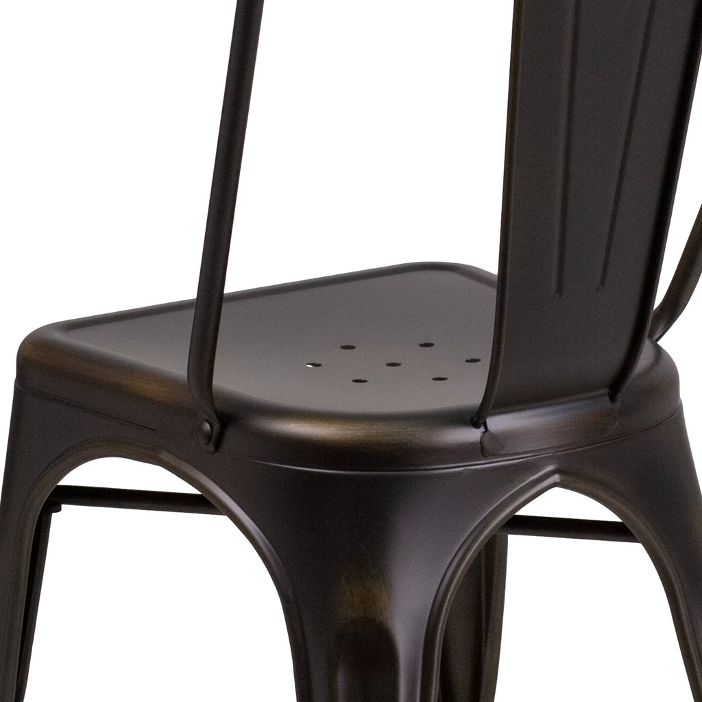 Copper Stacking Metal Dining Chair X947