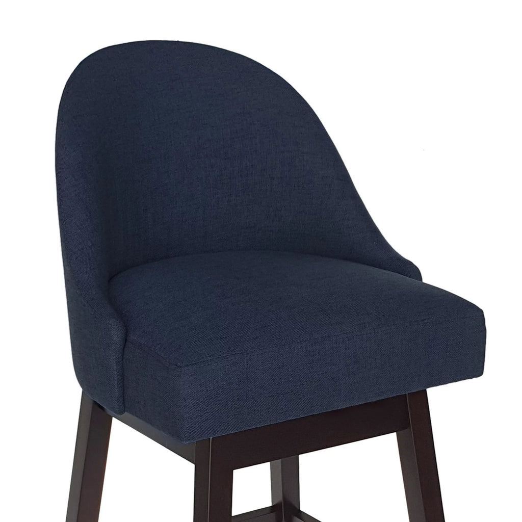 Navy Blue Upholstered Swivel Bar Stool F8027