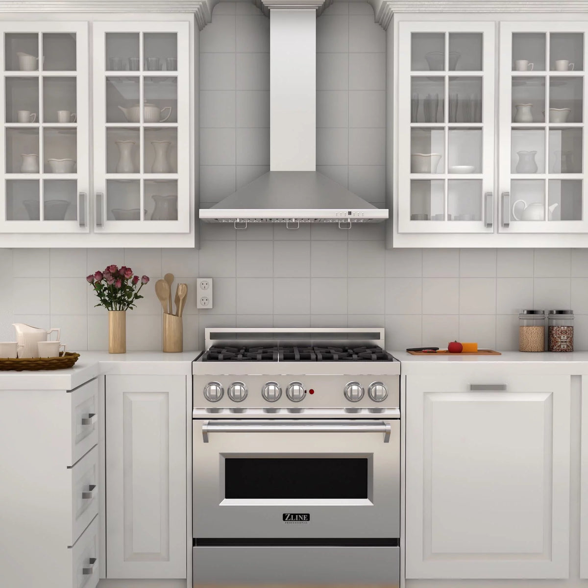 42 in. Wall Mount Range Hood in Stainless Steel L63137
