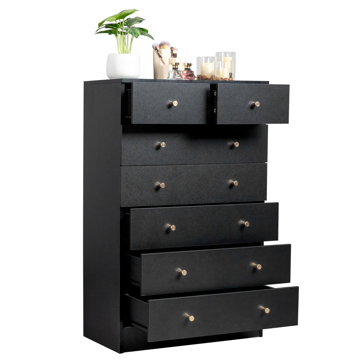 White 7 Drawer Wood Dresser N735
