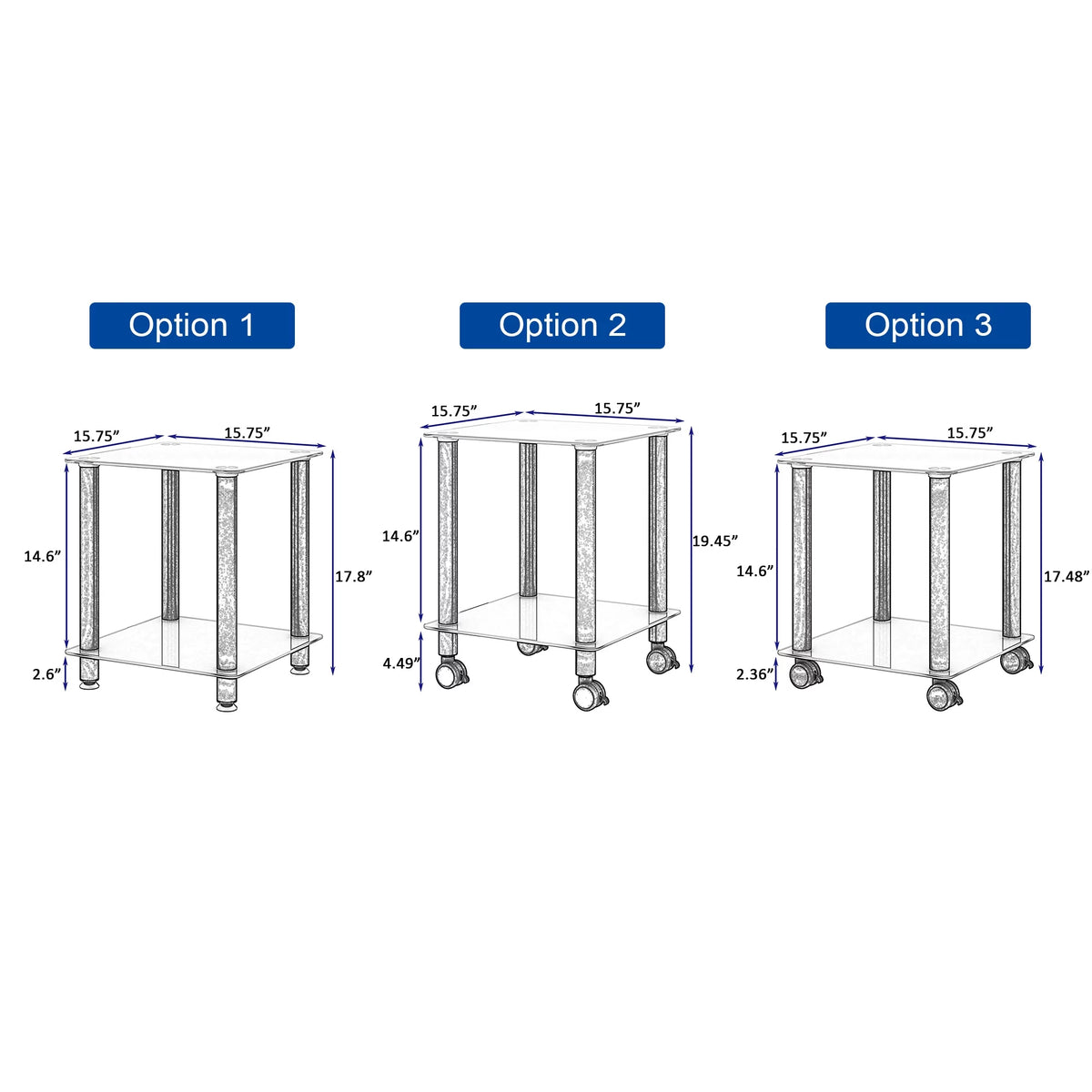 2-Tier Side Table with Storage Shelf M673310