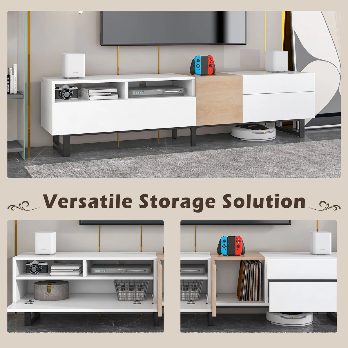 Modern TV Stand with Double Storage Space B498751