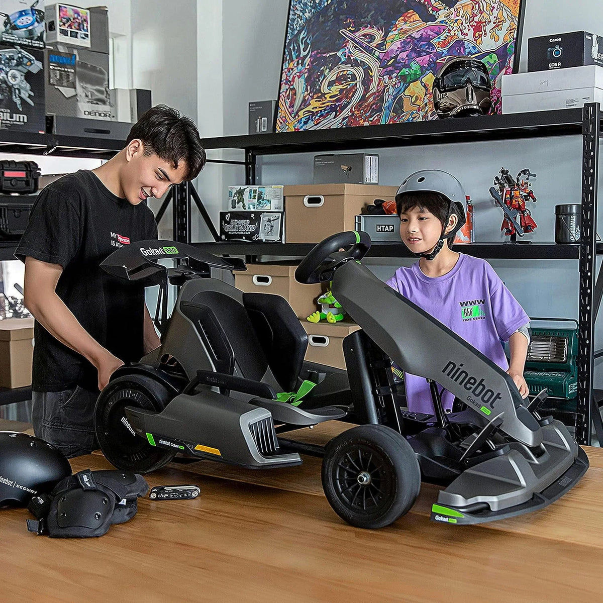 Electric GoKart, 23 Miles Range, 15.5MPH, 220lbs, Black R70382