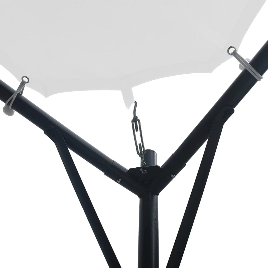 Patio Canopy 9.8'x9.8'x8.5' White Cantilever Steel Tent V982