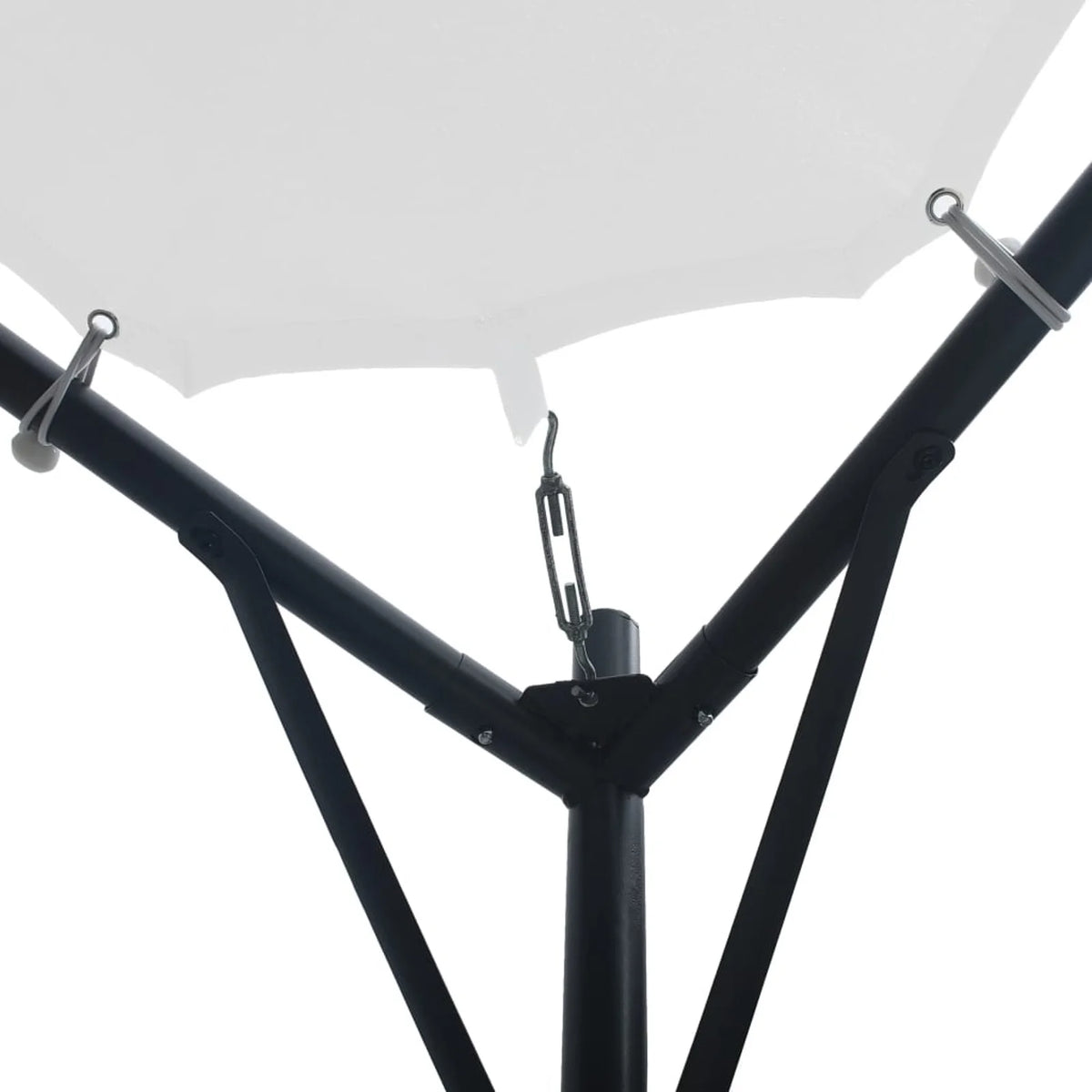 Patio Canopy 9.8'x9.8'x8.5' White Cantilever Steel Tent V982