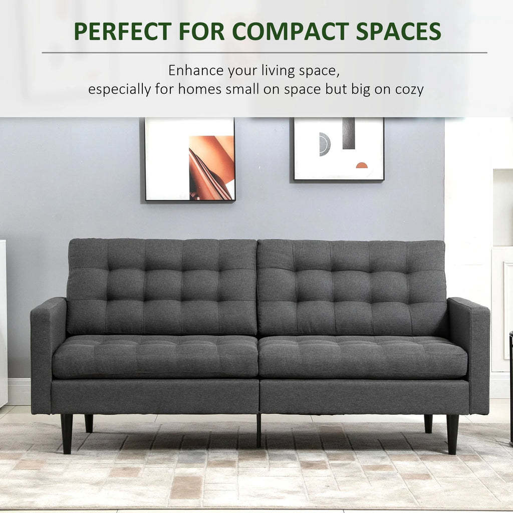 Grey Linen Fabric Convertible Sofa Bed B8057