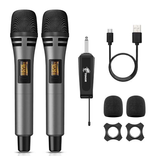 Grey UHF Dual Wireless Microphone System U9774