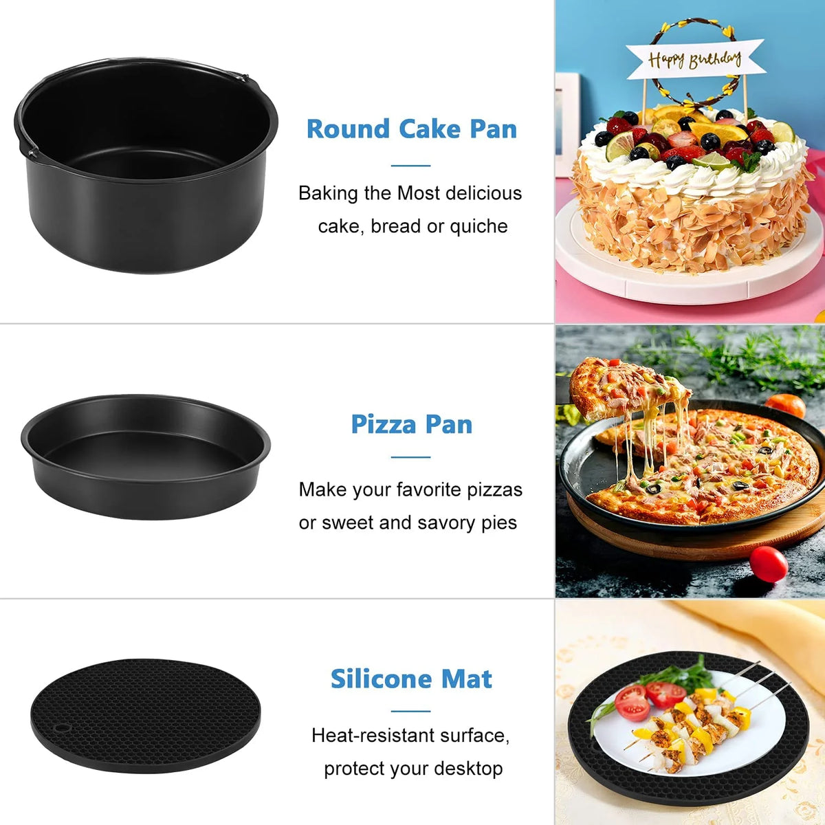 14 Pcs BBQ Tools Air Fryer Accessories with Storage Bag B558