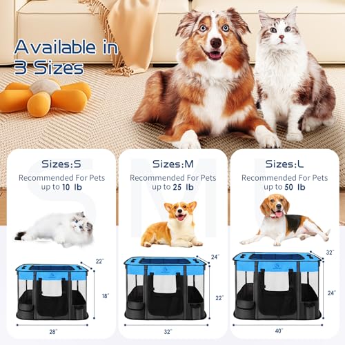 Foldable Dog Cat Playpen with Carrying Case Q511374