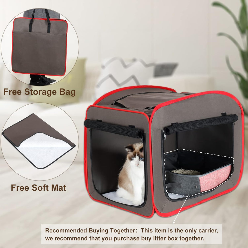 Portable Cat Carrier Collapsible Pet Cage Soft Pop-up Cat Kennel Y52118