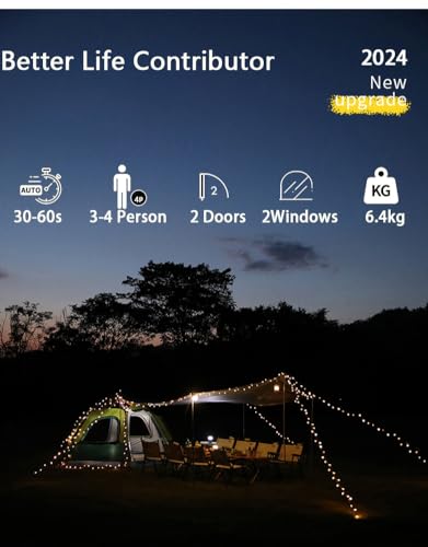 2-3-4 Person Waterproof Pop Up Dome Tent U954437