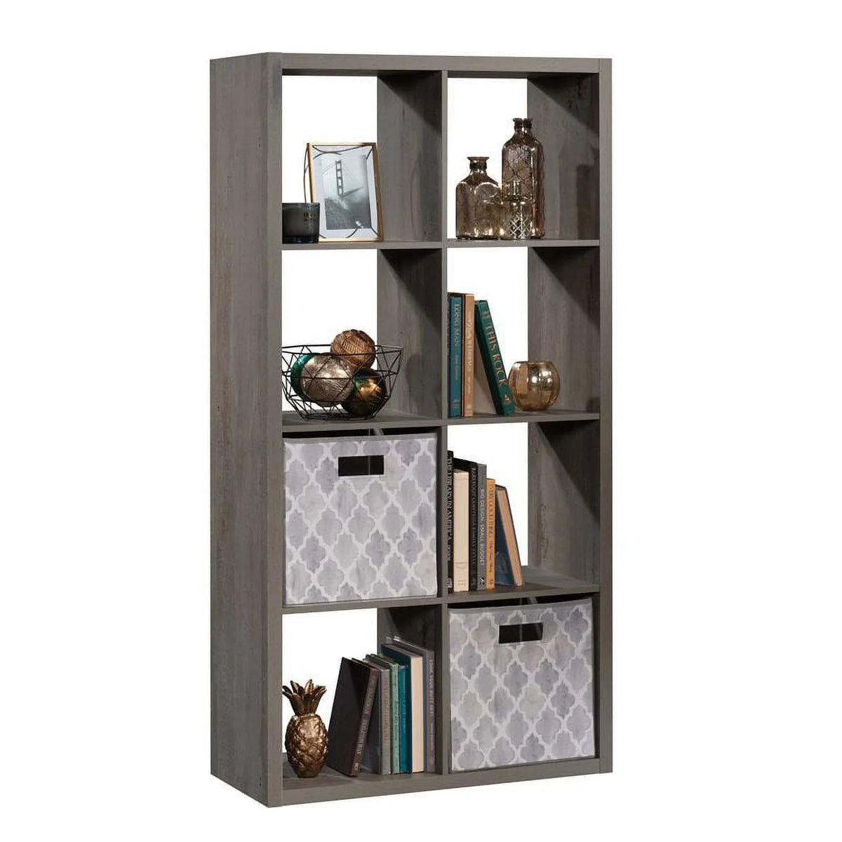 8-Cube Organizer Storage Bookshelf, Mystic Oak Finish Z350320