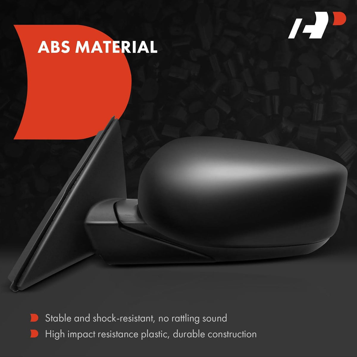 Pair Power Door Mirror Black Non-Heated Manual Folding Outside Rear View Mirror V32388