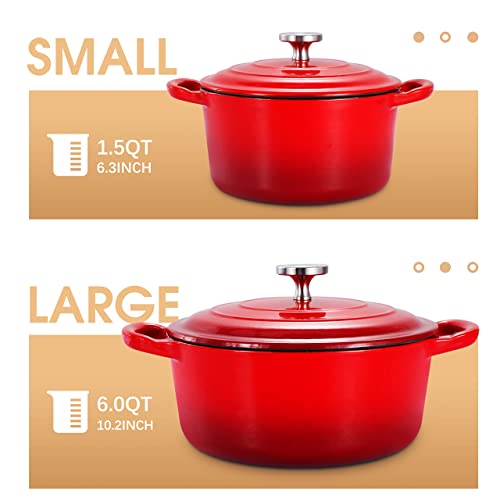 6QT Enamel Cast Iron Dutch Oven with Loop Handles D5775