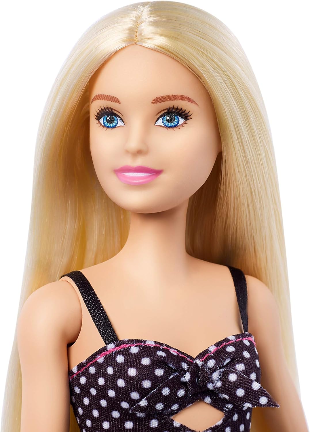 Polka Dot Outfit Doll with Long Blonde Hair D11417