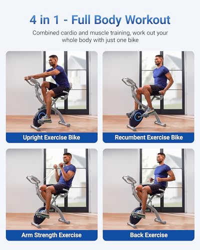 Folding Exercise Bike with 16-Level Magnetic Resistance D488406