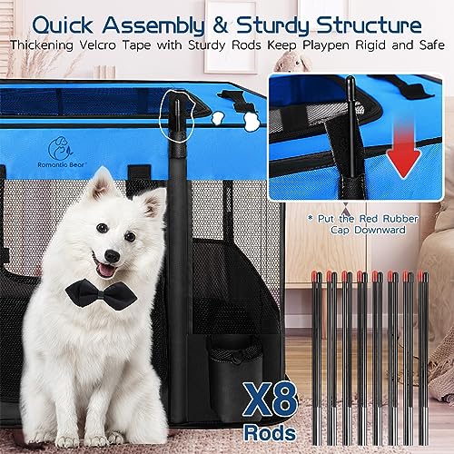 Foldable Dog Cat Playpen with Carrying Case Q511374