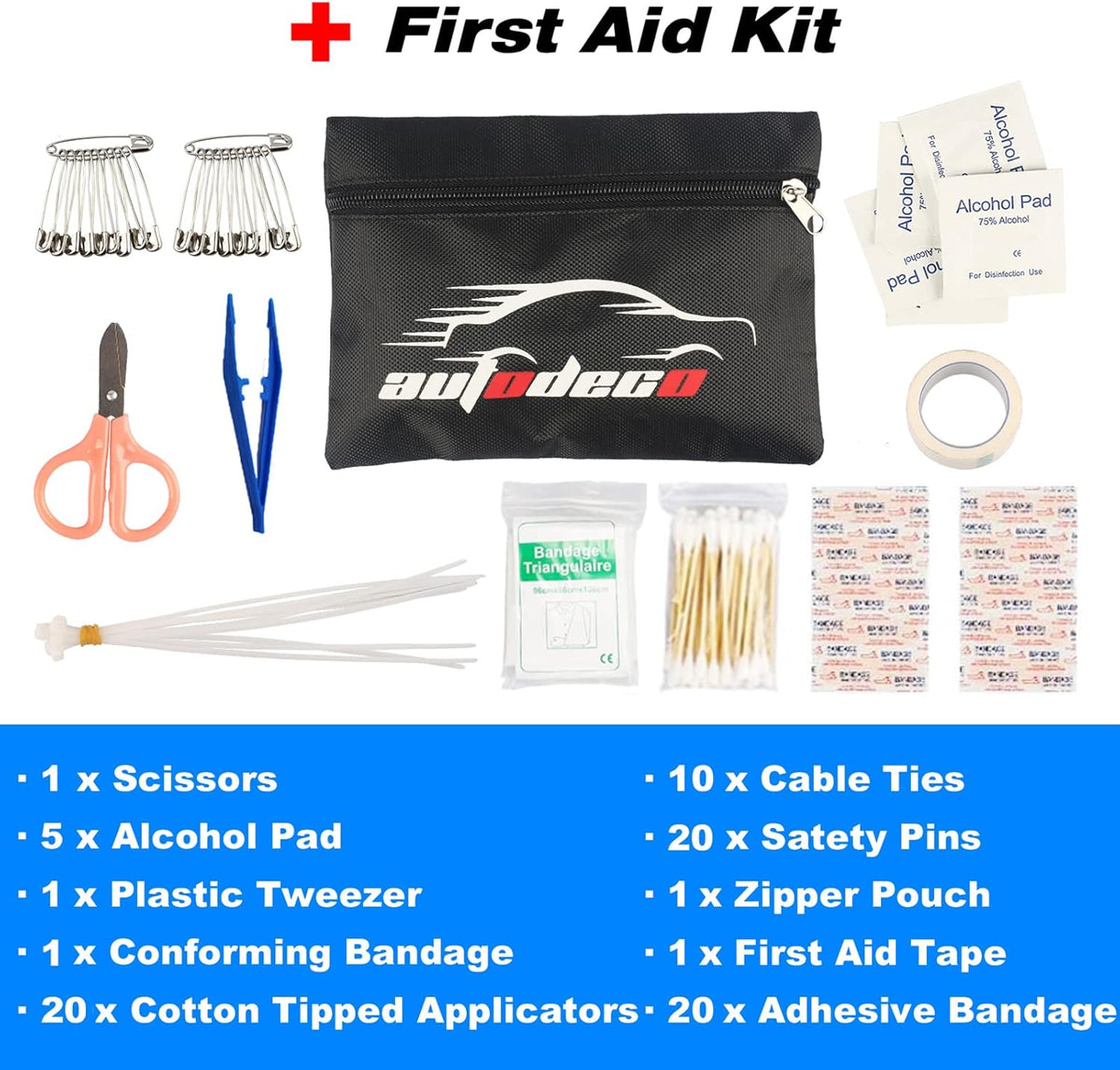 118-Piece Heavy Duty Car Roadside Emergency Kit I25877