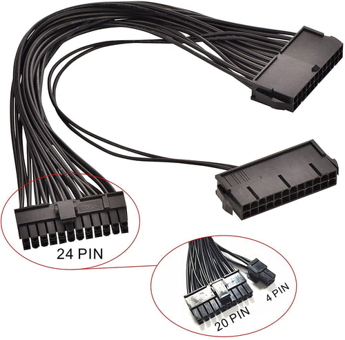 24-Pin ATX Motherboard Cable 20+4 Pin 30cm Black Q435429