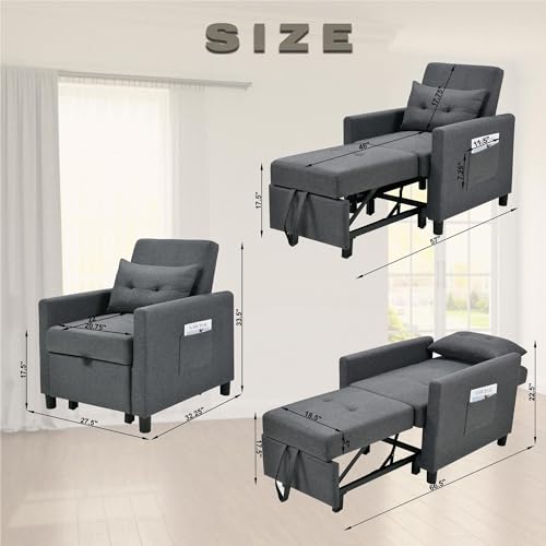 Deep Blue 3-in-1 Sofa Bed with Pullout Bed E2220