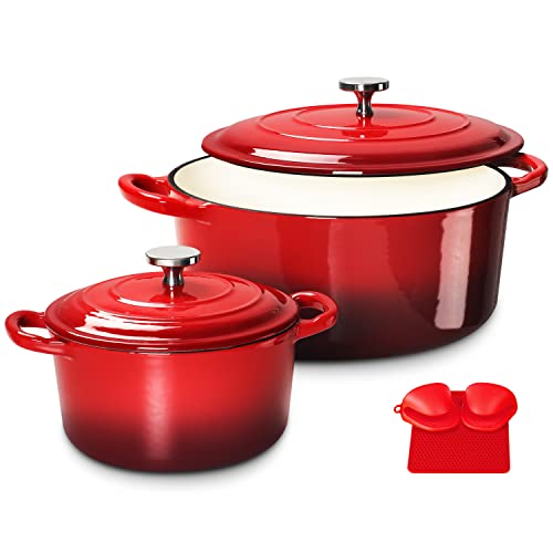 6QT Enamel Cast Iron Dutch Oven with Loop Handles D5775