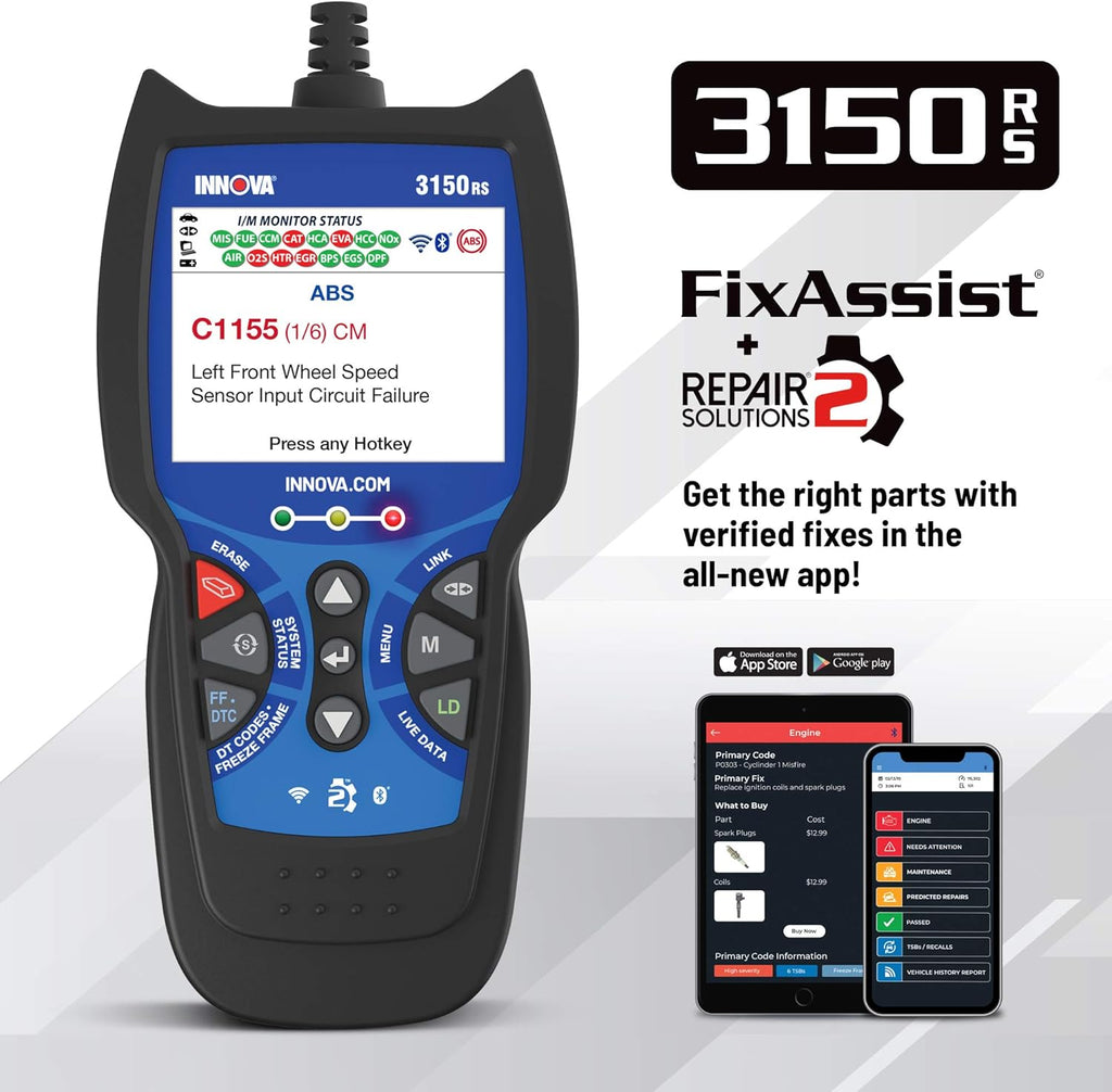 OBD2 Scanner Car Code Reader with ABS SRS Live Data J51616