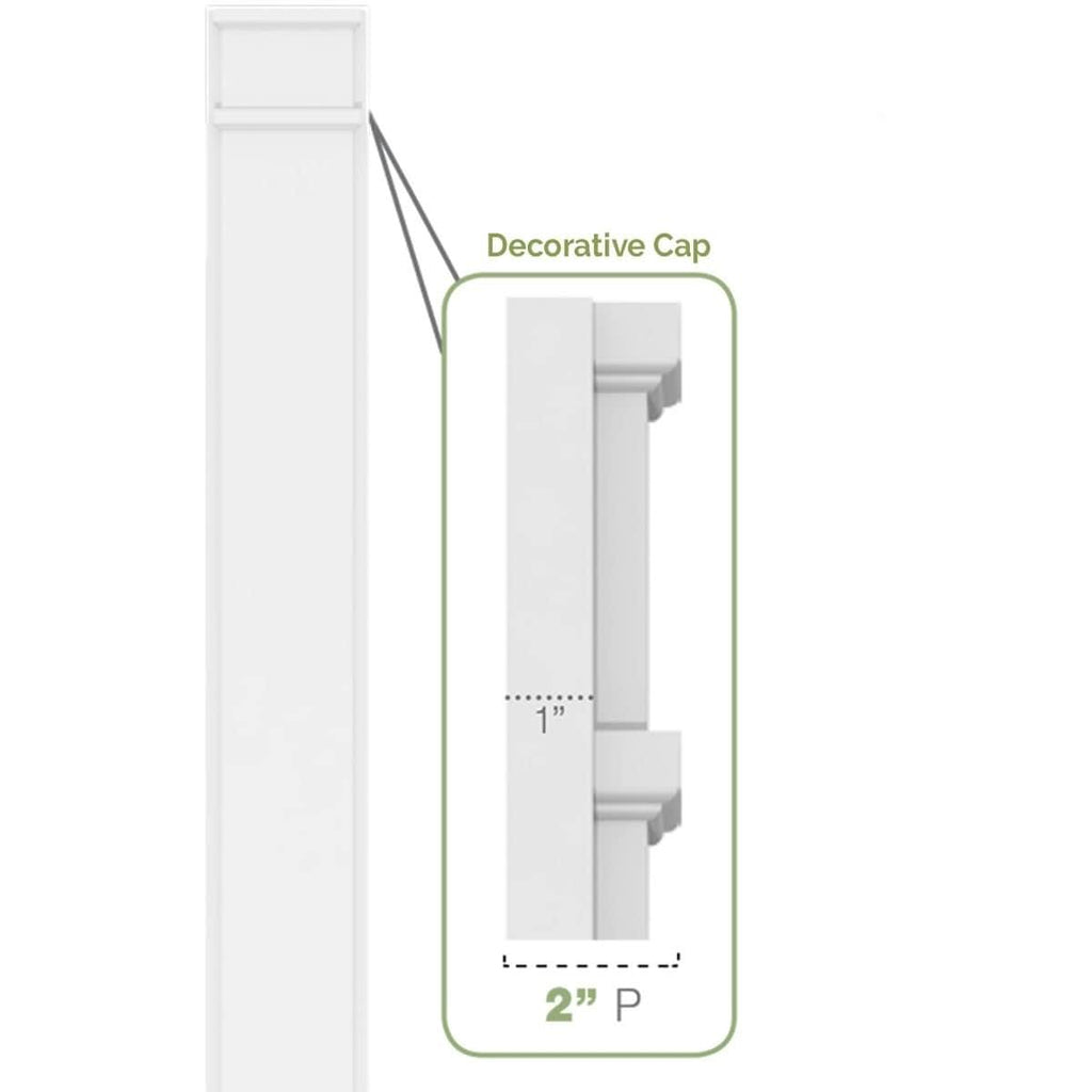 Plain PVC Pilaster with Standard Capital & Base (Pair) U10496
