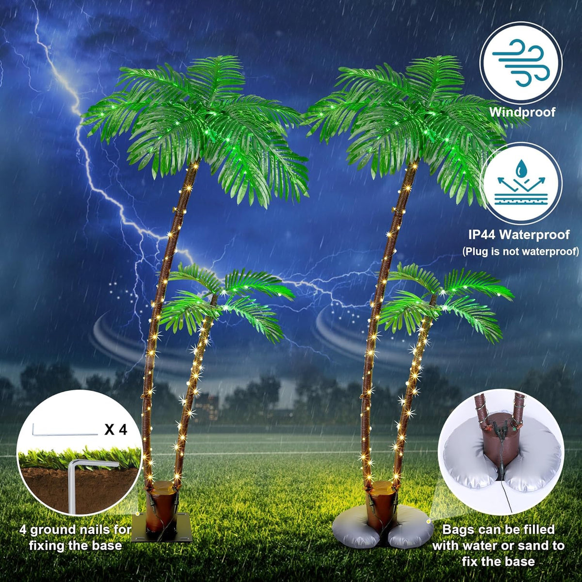 6FT Artificial Lighted Palm Tree M798947