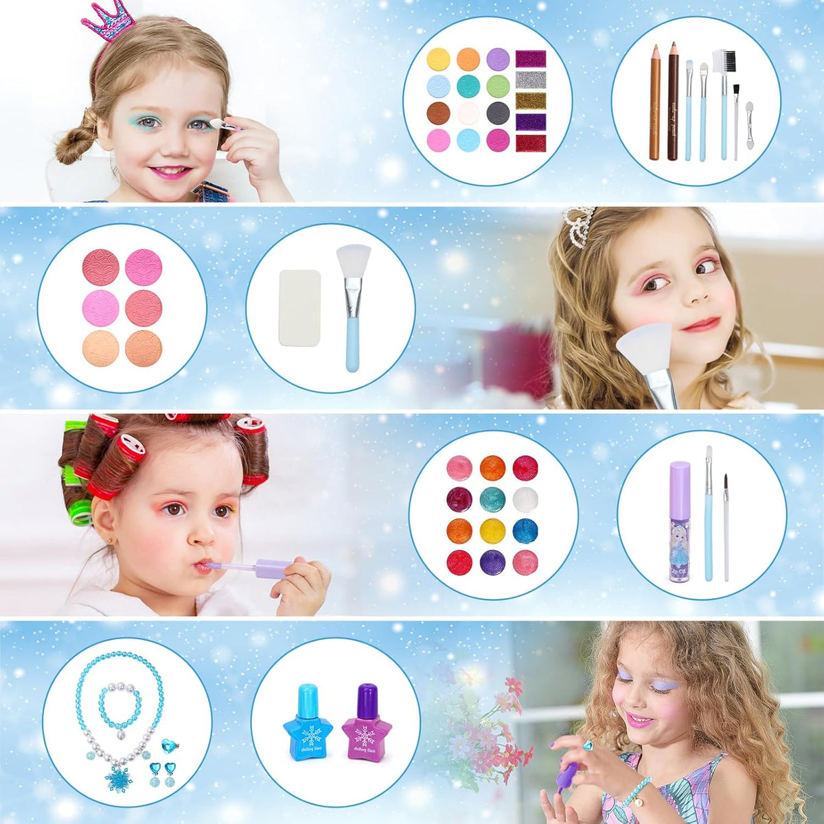 60pcs Princess Makeup Vanity Kit with Pretend Play Cosmetics K16832