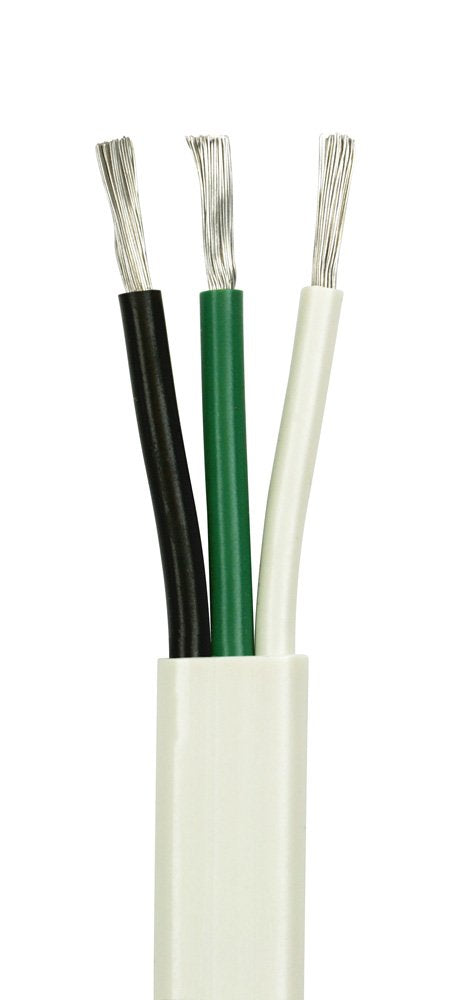 10/3 AWG Triplex Round AC Marine Wire Tinned Copper Boat Cable 500 Feet Black/White/Green T690